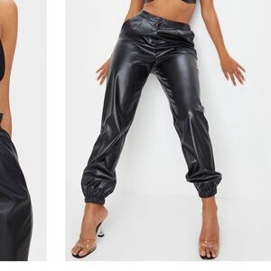 Pretty little thing Shape Black Faux Leather Jogger